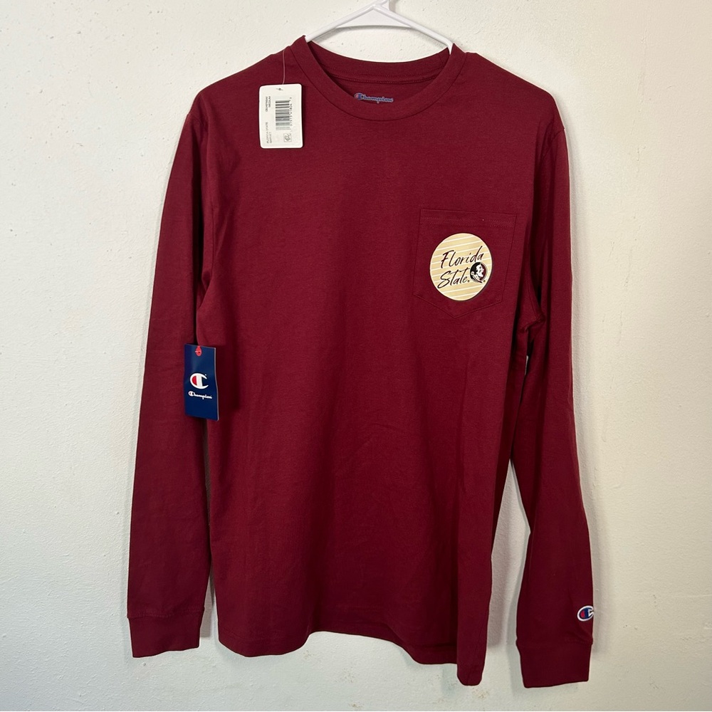 NWT Medium Champion Florida State FSU Burgundy Long Sleeve Cotton Shirt